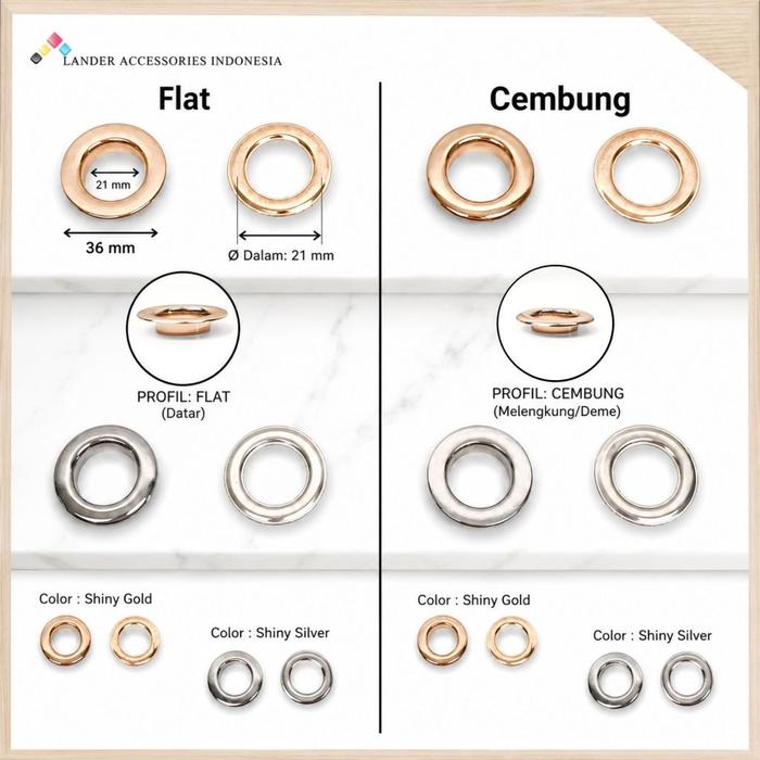 Mata Ayam Brass Anti Karat LANDER / Eyelet / 4mm 5mm 8mm10mm 12mm 14mm 15mm 21mm