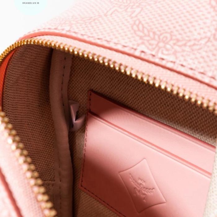 MCM X-MINI STARK BEBE BOO BACKPACK IN LAURETOS PINK - SILVER PINK BEIGE - OATMEAL