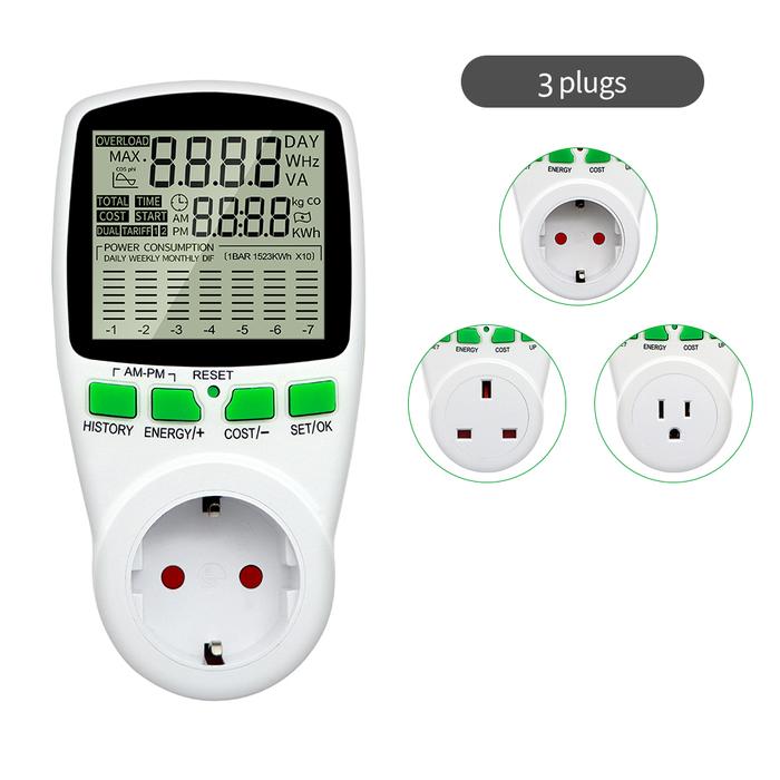 Digital LCD Watt Hour Meter EU UK US Smart Electric Energy Meter