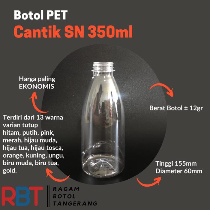 Botol PET 350ml/Botol Cantik 350ml/Botol Juice/Botol Jamu/Botol Kosong (PACKING KARDUS)