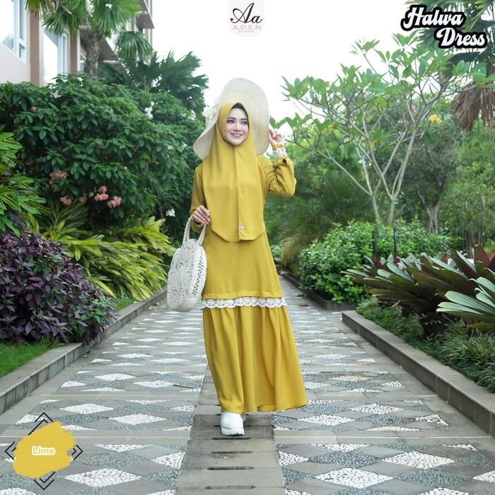 ADEN HIJAB HALWA DRESS SET HIJAB BAHAN ITY NOM