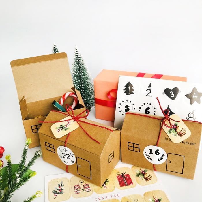 Kotak Hampers Natal Christmas Craft Paper Box Motif Rumah Christmas