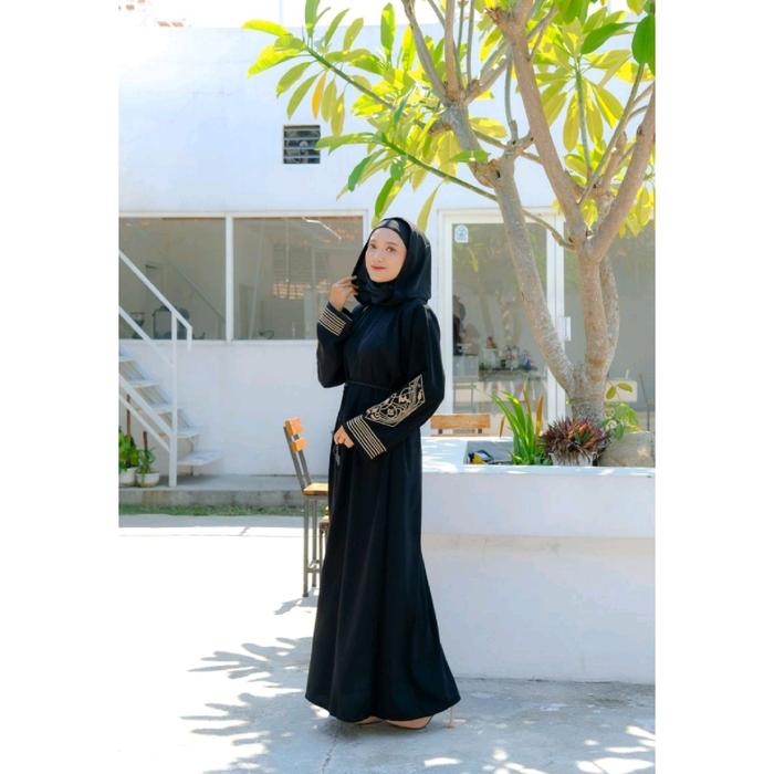 ABAYA ARADIYAH 3 IN 1 HOODIE OUTER JETBLACK PREMIUM GRADE A