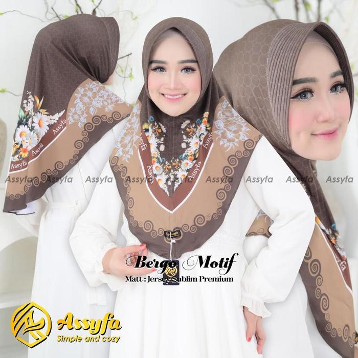 Jilbab PET PRINTING Motif Khimar Printing Sublim Hijab Syari Dewasa Panjang Jersi Premium Jilbab Ins