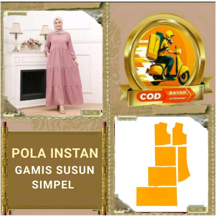 Pola Instan Gamis Susun Simpel/Gamis Susun Simpel/Pola Instan Gamis/