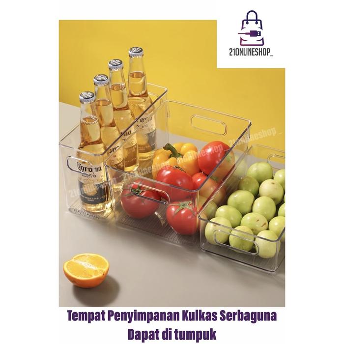 Tempat Penyimpanan Kulkas Kontainer Box Refrigerator Serbaguna Akrilik
