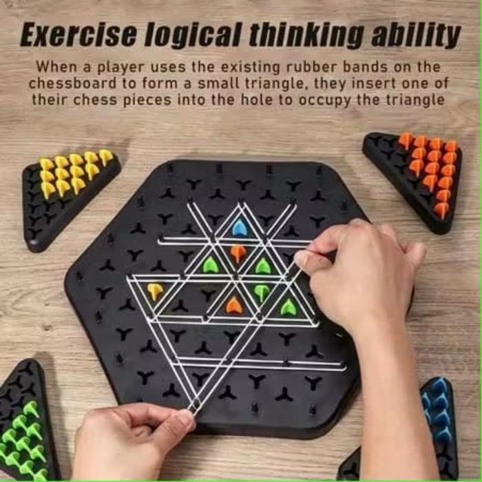 {BG} Mainan Logika Brain Teaser Puzzle IQ Brainstorm / Mainan Catur Segitiga Mainan Melatih Fokus Ma