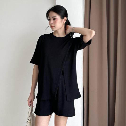 Setelan Wanita Terbaru Leah Knit Set / Set Wanita Korean Knit Lengan Pendek Celana Pendek