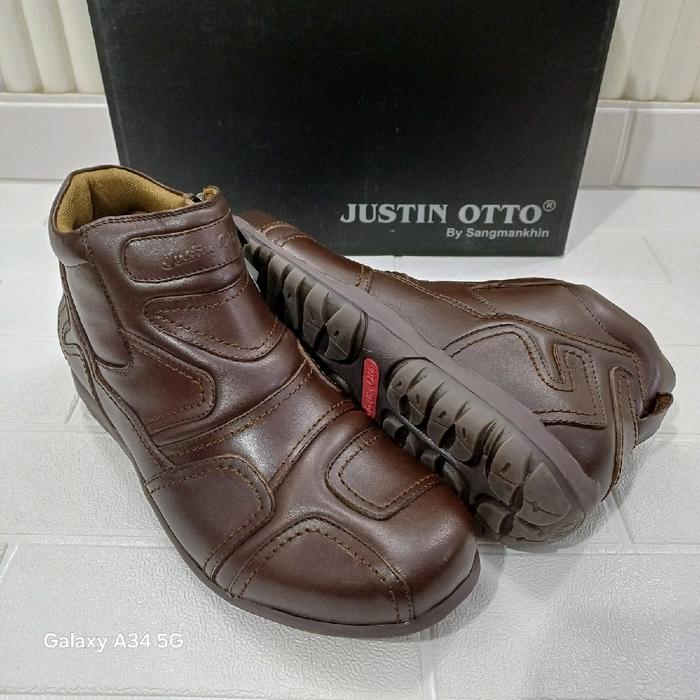 as 831 sepatu boots kulit pria justin otto original