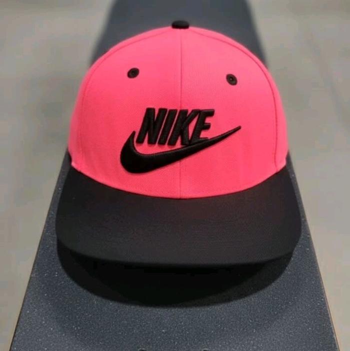 Nike Topi Anak Nike Original Keren Warna Pink Hitam dengan Logo Besar dan Desain Trendy