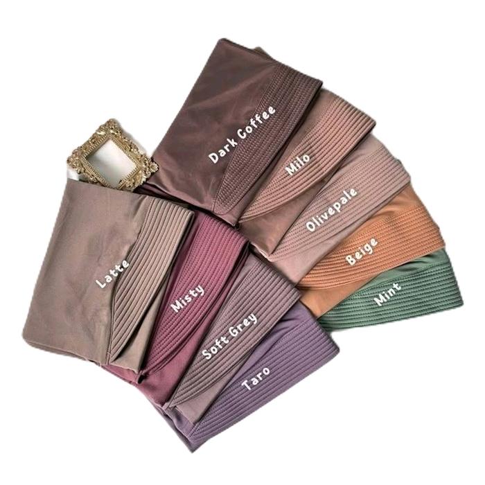 Hijab Bergo Sport dengan Pilihan Warna Dark Coffee Milo Olivepale Beige Misty Soft Grey Taro dan Min