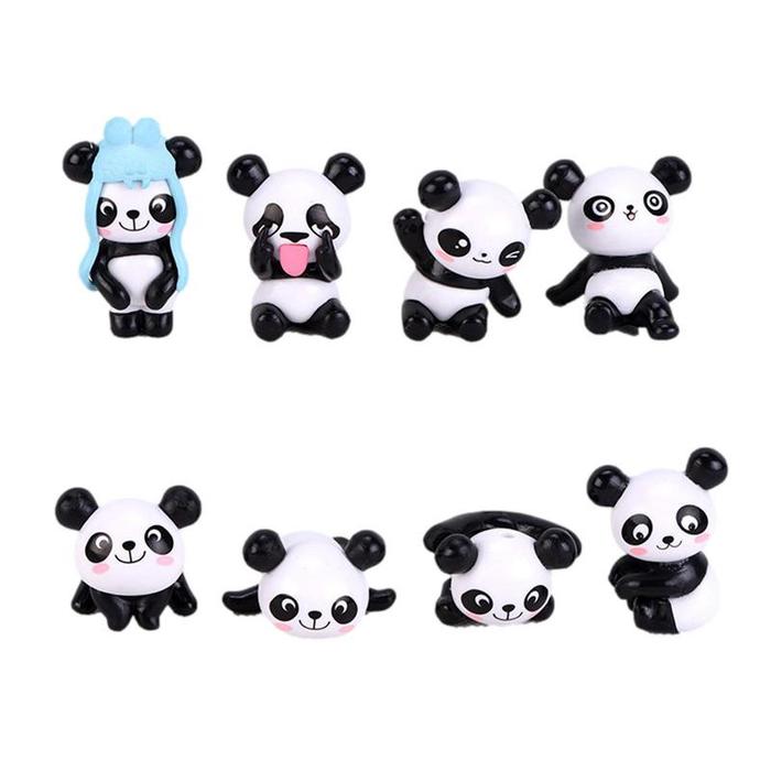 Car Interior Mini Panda Doll Decoration Mini Panda Miniature Doll
