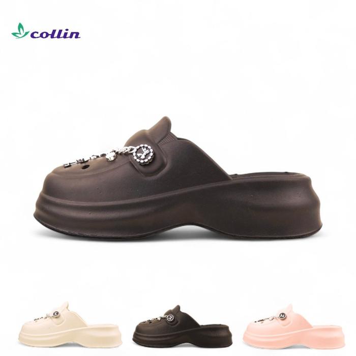 COLLIN Sendal Fuji EVA Rubber Model Bapau Dewasa WEDGES 5CM B7906-1