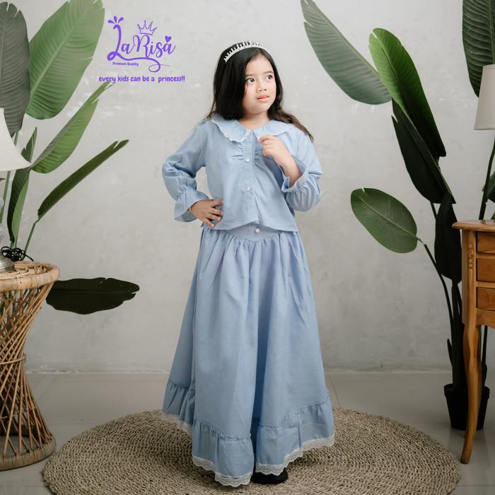 Yumna Setelan Rok ANAK Katun Salur By LARISAKIDSWEAROFFICIAL Baju setelan korea atasan bawahan rok a