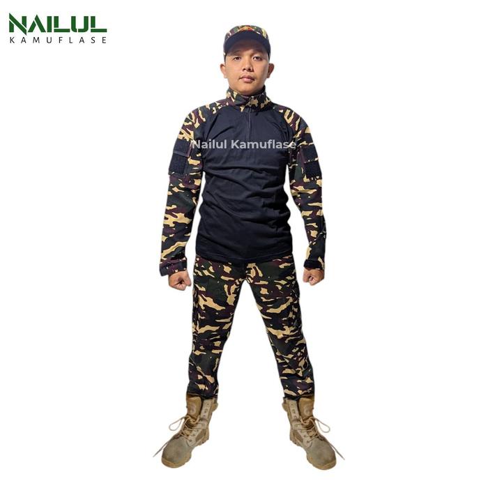 Setelan Seragam Banser Nasional Celana BDU Topi Loreng komando pria wanita dewasa Tactical baju lapa