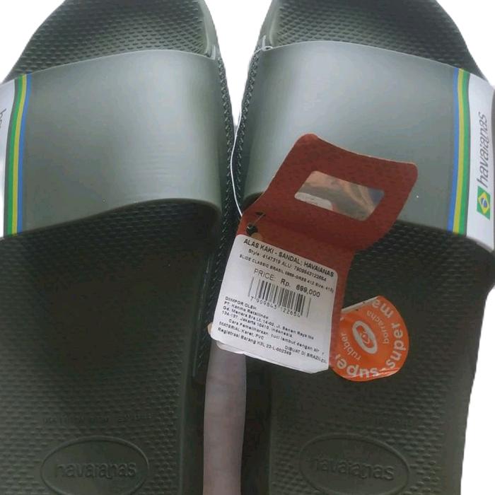 Sandal Slop Havaianas Hijau Army Pria, Nyaman Dipakai - Shoes