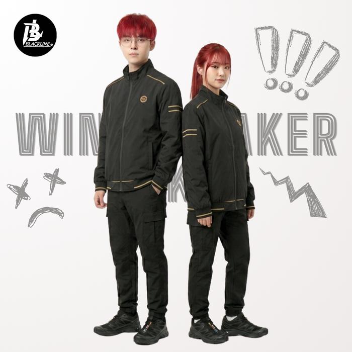 Jaket Harrington Reversible Polos – Jaket Bolak Balik Casual Pria Wanita - Parasuit - BLACKLINE