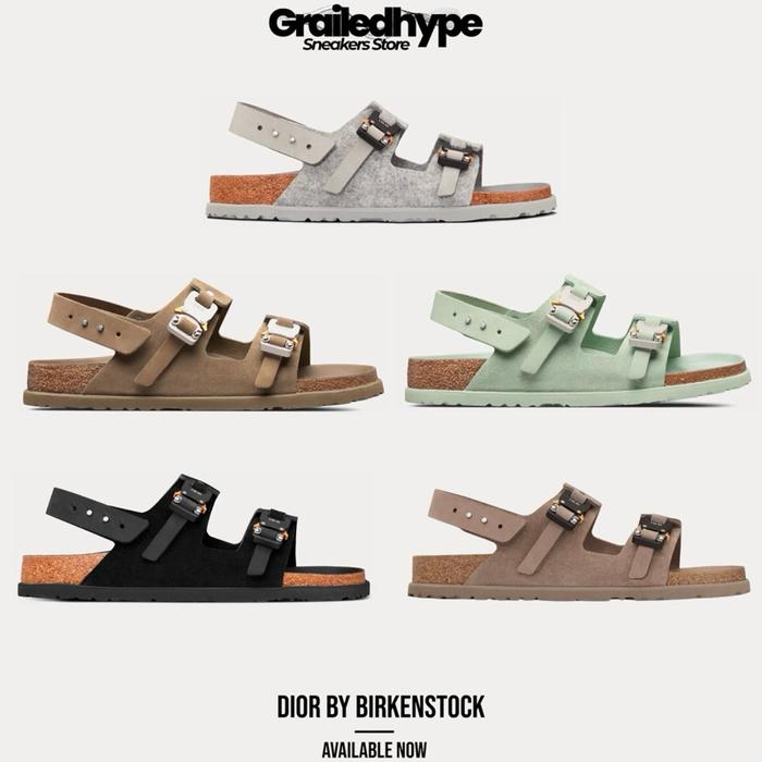 Dior by Birkenstock Milano Sandal - Grey / Khaki Nubuck / Brown Nubuck / Pastel Green Nubuck / Black