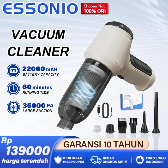ESSONIO 35000PA Vacuum Cleaner Nirkabel Genggam Penyedot Debu Portabel Kuat Desktop Mobil 3 IN 1