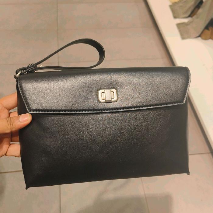 Clutch Bag Zara Pria Tas Handbag Original Hitam