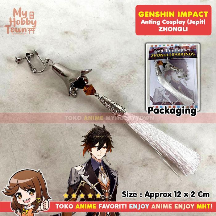 Anting Cosplay Anime Genshin Impact Game Zhongli Morax Liyue