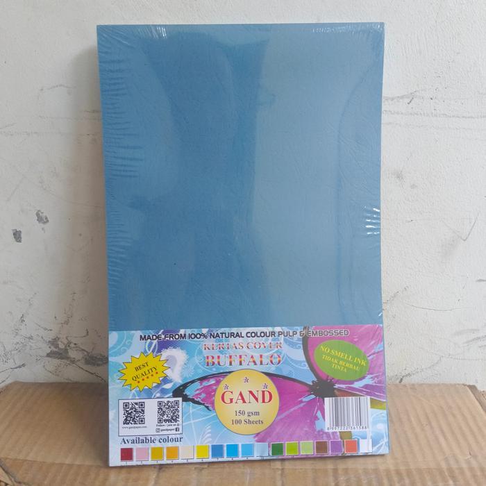 kertas cover Buffalo folio 150 grm /1 pak 100 lembar/kertas jilid - biru tua