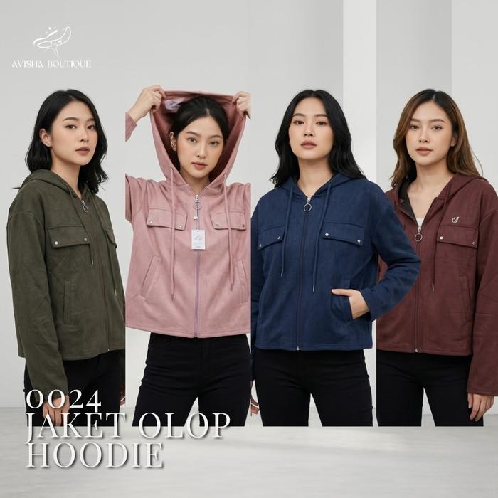 Avisha Boutique Jaket Olop Hoodie Army 0024 Sweater Bangkok Import Oversize Korean Style Lucu & Aest