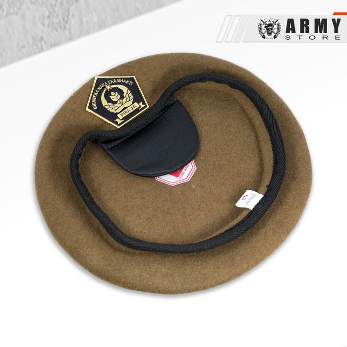 Topi Baret Taruna IPDN Camel / Emblem Baret Taruna IPDN Premium