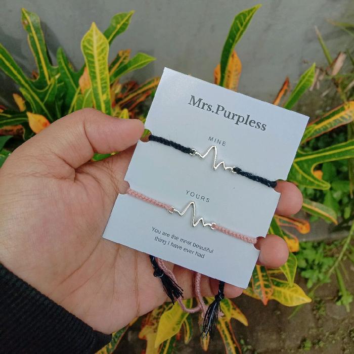 Gelang couple Heartbeat ||detak jantung || FREE BOX & STIKER || Gelang aesthetic