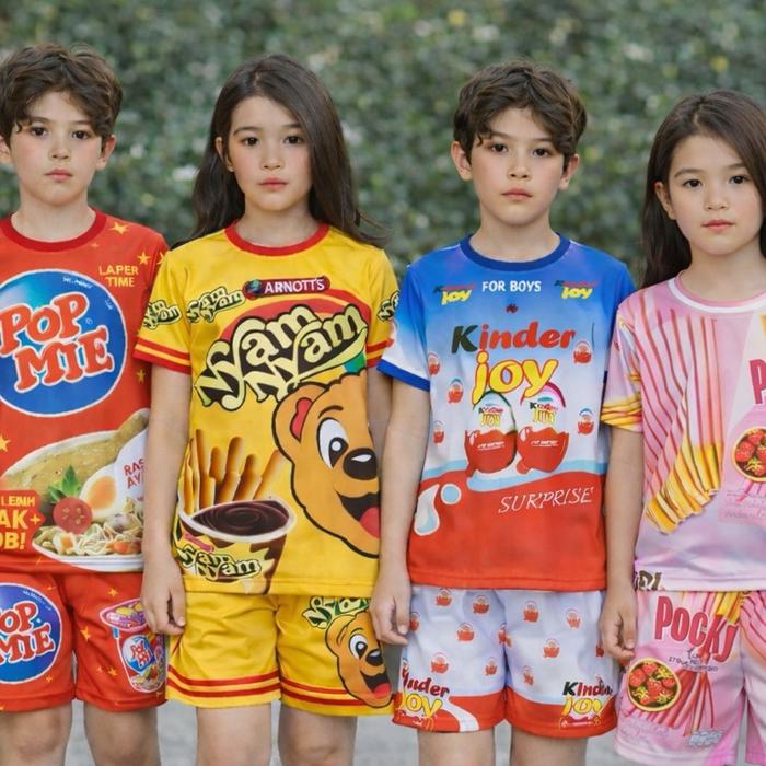 Setelan jersey snack jajanan anak
