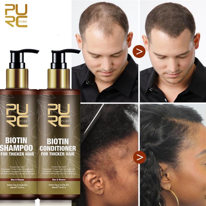 PURC Biotin Hair Growth Shampoo Conditioner Products Hair Loss