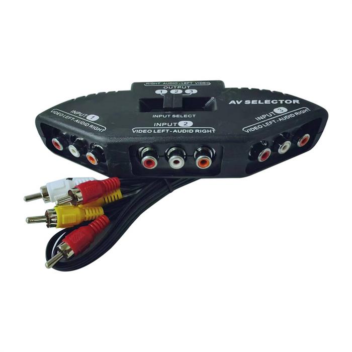 Super Deals 3-Way Audio Video AV Switch Selector Box Splitter Switch W/ Cable for TV X-Box DVD Playe