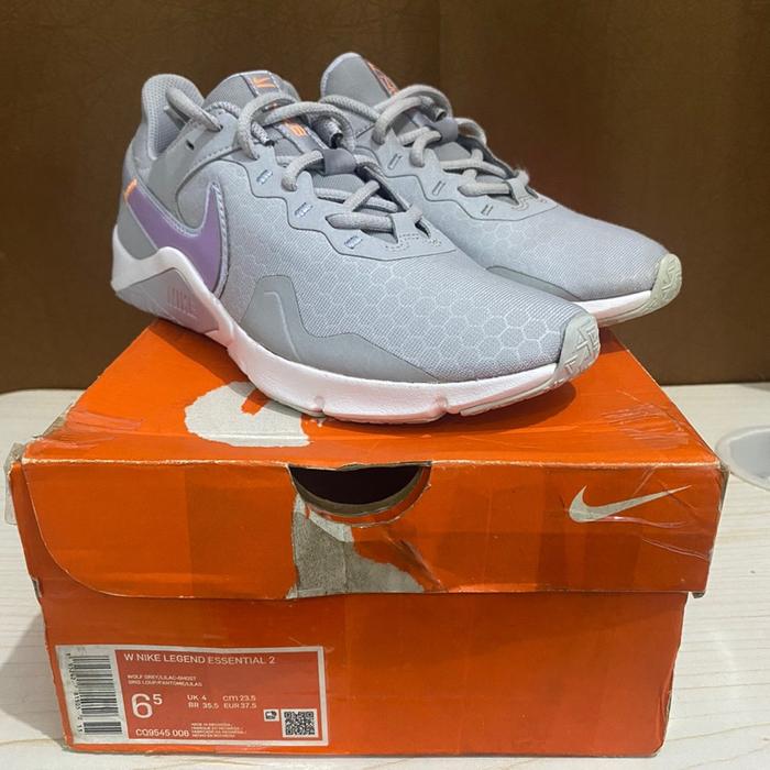 Sepatu Nike Legend Essential 2 Wolf Grey Lilac CQ9545-006 Size 37.5 Kondisi baru 100% Authen Origina