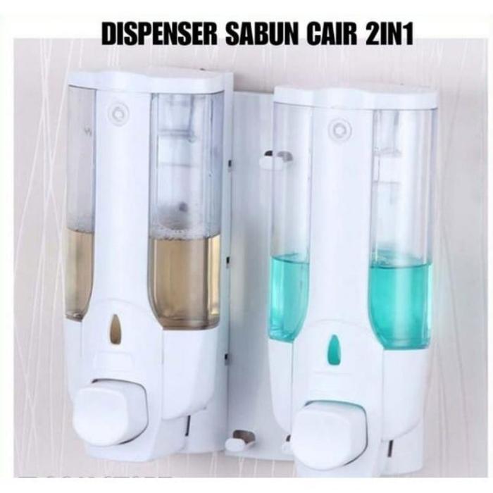{JY} Twins 2 Tabung Dispenser Sabun Cair Tempat Hand Soap Key Lock Tube Double