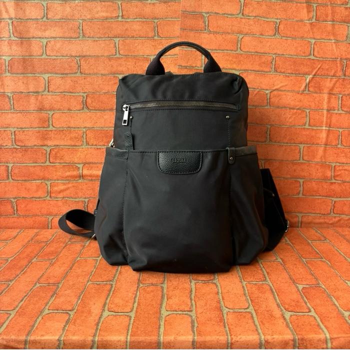 TAS RANSEL WANITA ESQUIRE NILON MIX KULIT SECOND BRANDED HITAM