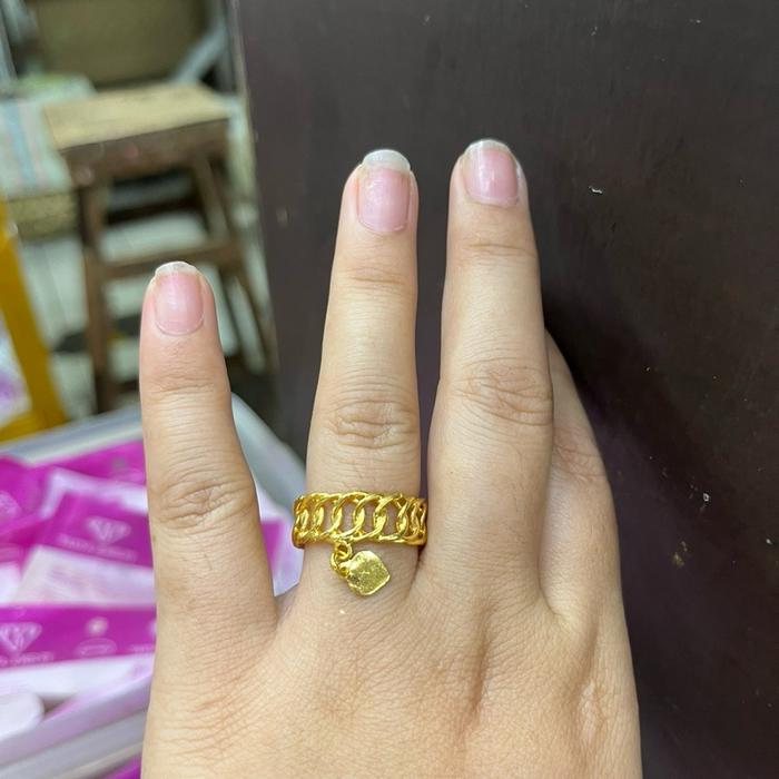 Cincin rantai love replika tiruan emas asli 99