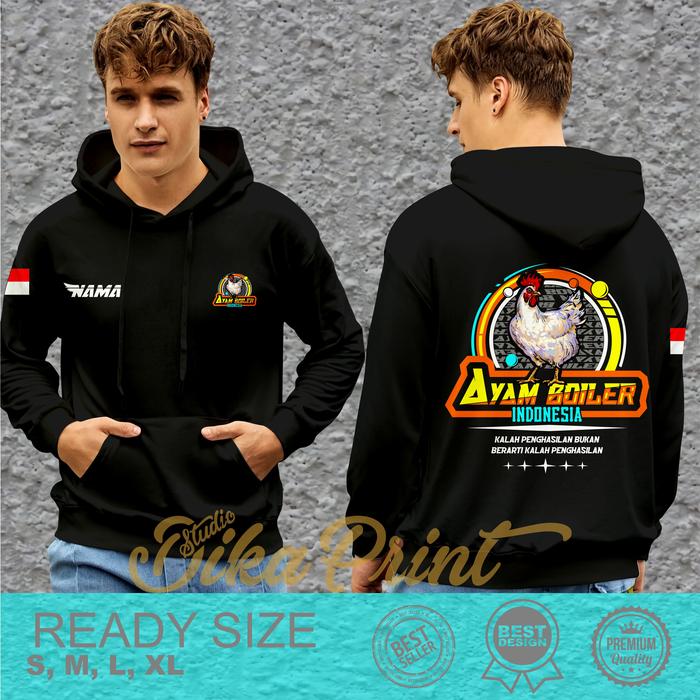 Jaket Hoodie Ayam Broiler Indonesia Design Racing