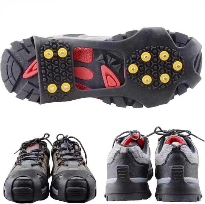 1 Pair Outdoor Ice Claw Mountaineering Tourism Snow Anti-skid Shoe Cover Stainless Steel 10 Tooth Ic