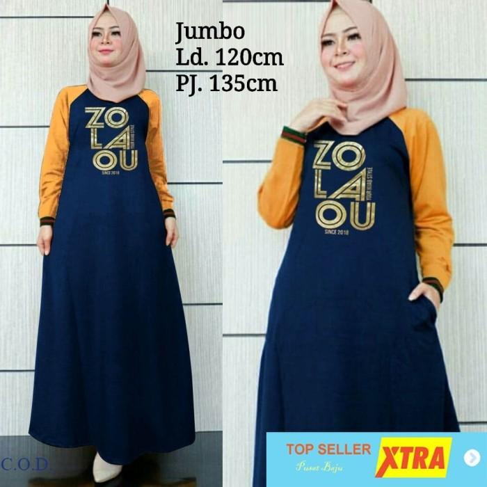 Baju Gamis ZLQ FT Ghamis Wanita babytery varian warna Kekinian Tiktok shop Fashion Muslim Ramadhan L