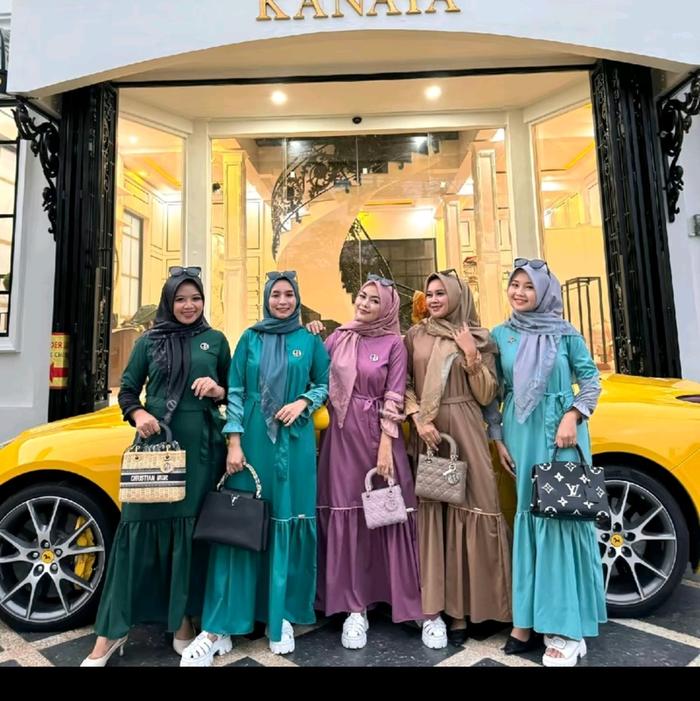 Alya Dress Journey Scarves Wanita Muslim Remaja  Dewasa Gamis Midi