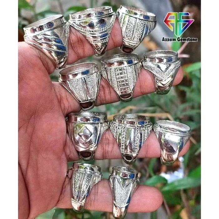 Grosir Cincin Ring Emban Alpaka Super Tanam Harga perkodi @20 pcs bkn Stainless Titanium Monel Batu 