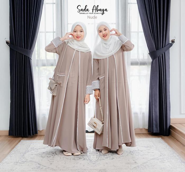 Abaya Sada Baju Lebaran 2026 Remaja Putri Tanggung Model Terbaru Kualitas Premium bahan Crinkle Airf