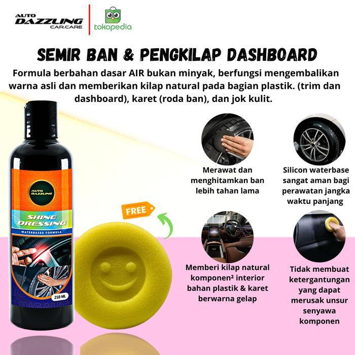 Semir Penghitam Ban Pengkilap Dashboard Body Plastik Jok Mobil Motor