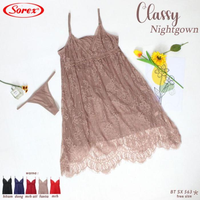 Lingerie Girly NightGown Plus G String Sorex