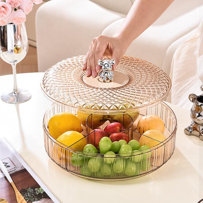 【COD】Toples Aesthetic Tingkat Beruang -Rak Putar Snack Cemilan Toples Kue Kering Tempat Makanan