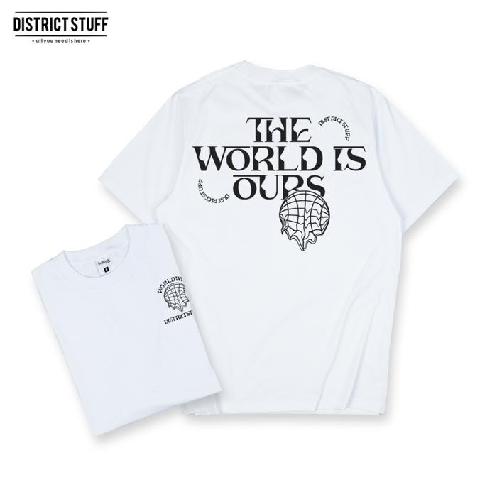Kaos Putih The World Is Ours Tshirt Distro Pria Wanita Cotton Combed 24s