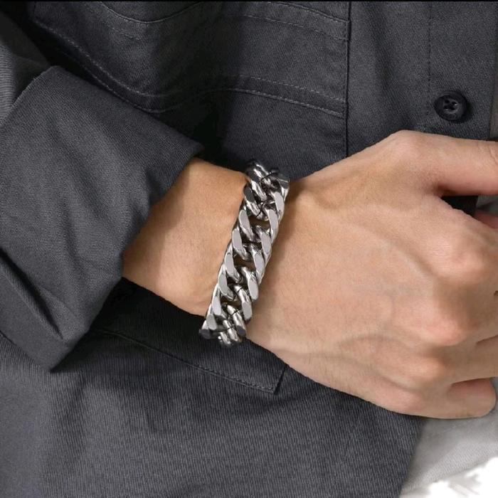 Gelang Titanium Big Size Pria Keren Murah Original Bracelets