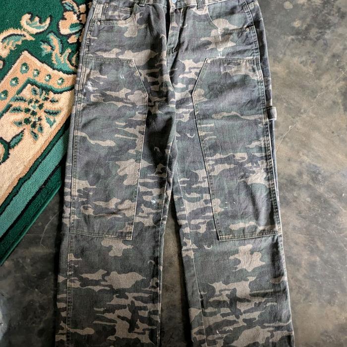 camo double knee carpenter pants