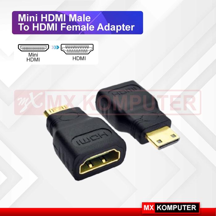 Converter Mini HDMI to HDMI Male-Female Sambungan Konverter Mini HDMI