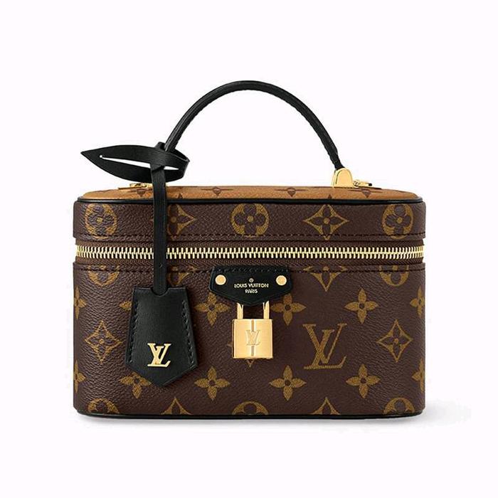 Louis Vuitton LV Vanity Chain Clutch in Brown / Beige Monogram Reverse Canvas